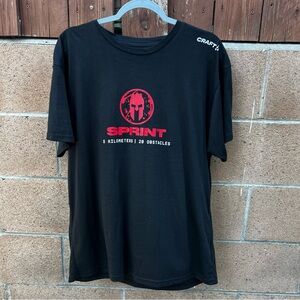 lack and red Spartan Sprint Finisher race t-shirt